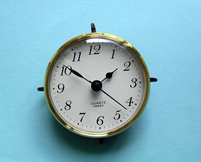 MEGA-QUARTZ  85mm bezel SWEEP quartz clock insert  white arabic dial 